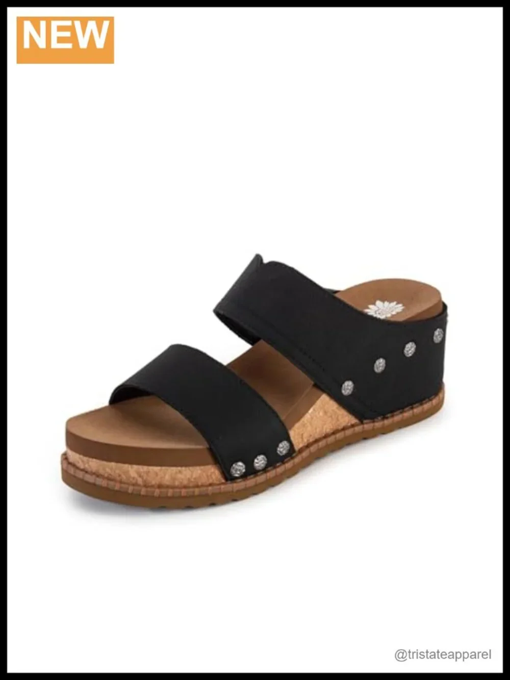 Wedge Sandals with Cork Heel and Cushioned Footbed Comfortable Casual Slingback
